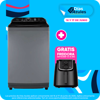 Lavadora Midea Carga Superior 17 Kg MA500W170 Gris Mas Freidora_1